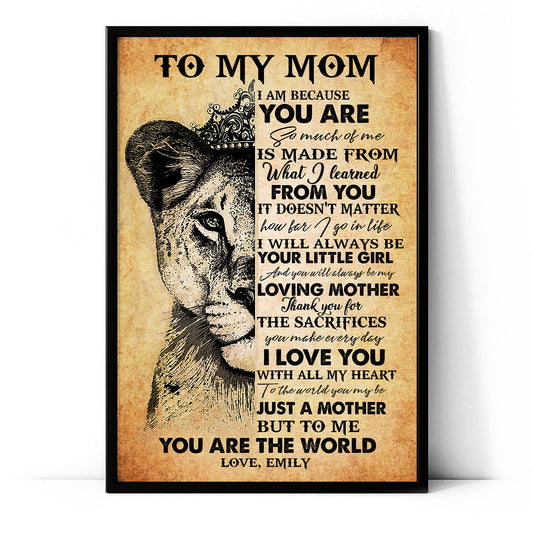 To My Mom I Love You With All My Heart Personalized Poster