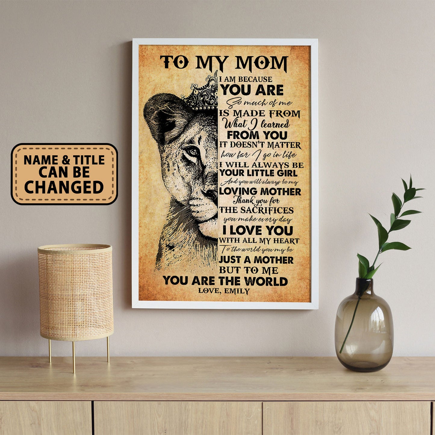 To My Mom I Love You With All My Heart Personalized Poster