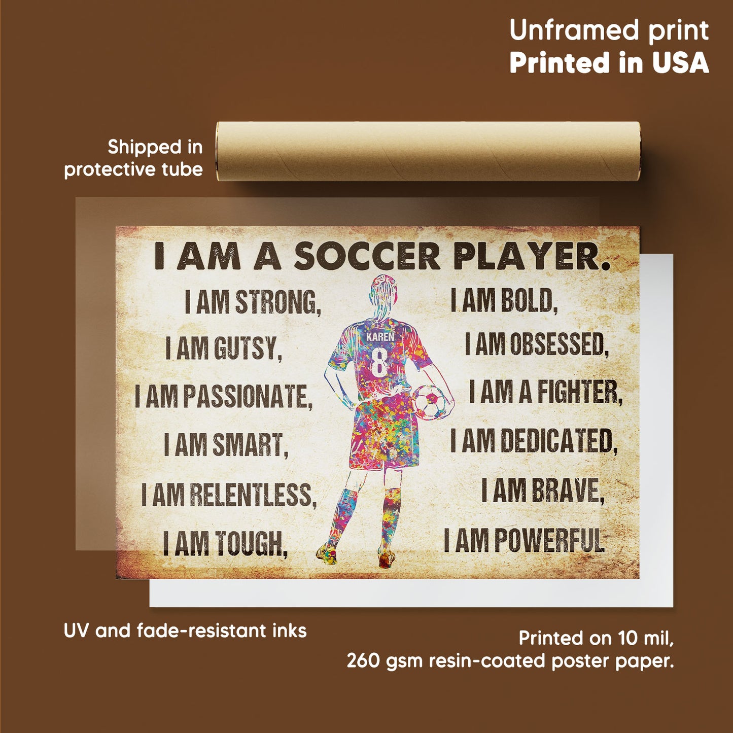 Soccer I Am Strong I Am Gutsy - Personalizedwitch Poster For Soccer Lovers