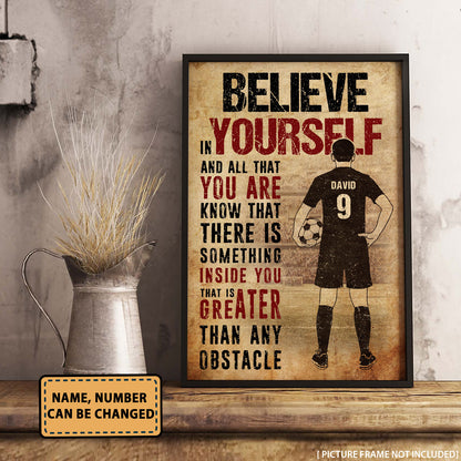 Soccer Believe In Yourself - Personalizedwitch Poster For Soccer Lovers