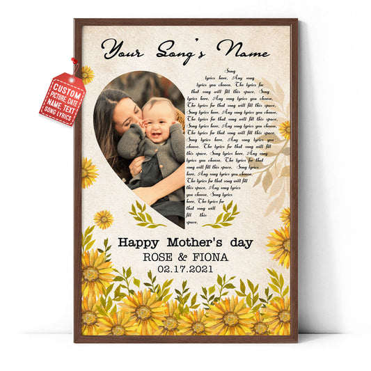 Song Lyrics Custom Image Gift For Mom From Daughter Vertical Poster
