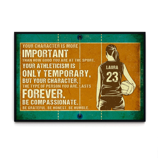 Volleyball Your Character Is More Important Personalizedwitch Poster