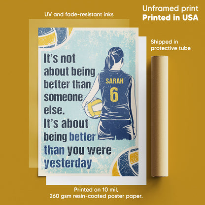 Volleyball It's Not About Being Better Personalizedwitch Poster