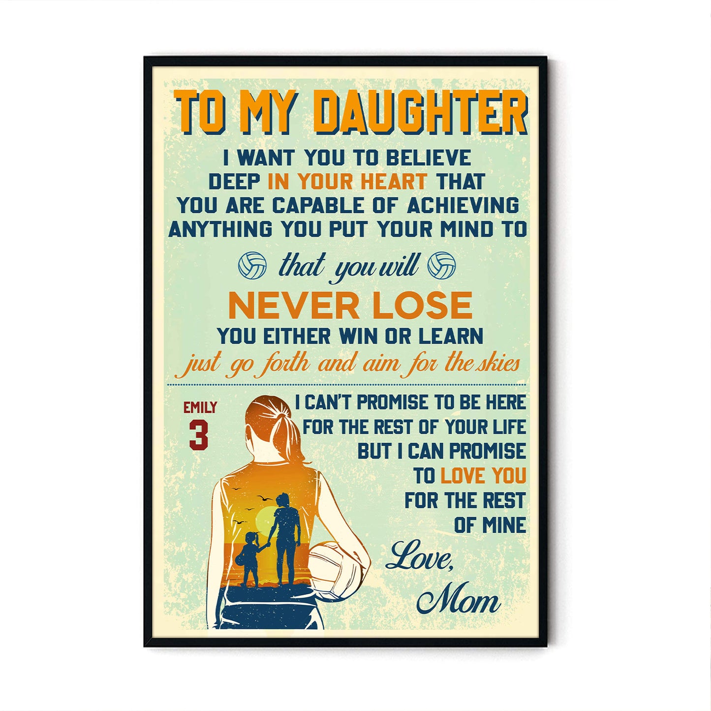 Volleyball To My Daughter  I Want You To Believe Personalizedwitch Poster