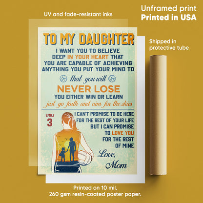 Volleyball To My Daughter  I Want You To Believe Personalizedwitch Poster