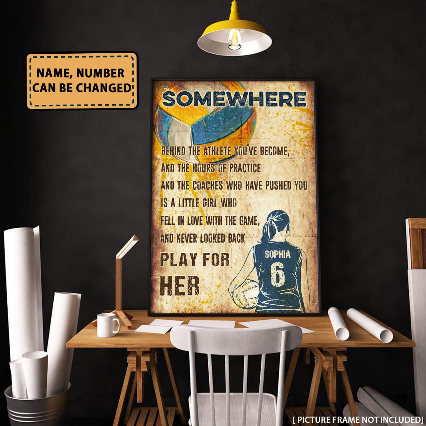 Volleyball Somewhere Behind The Athlete Personalizedwitch Poster