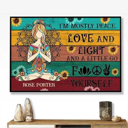 Yoga I Am Mostly Peace Love And Light 2 Personalizedwitch Poster