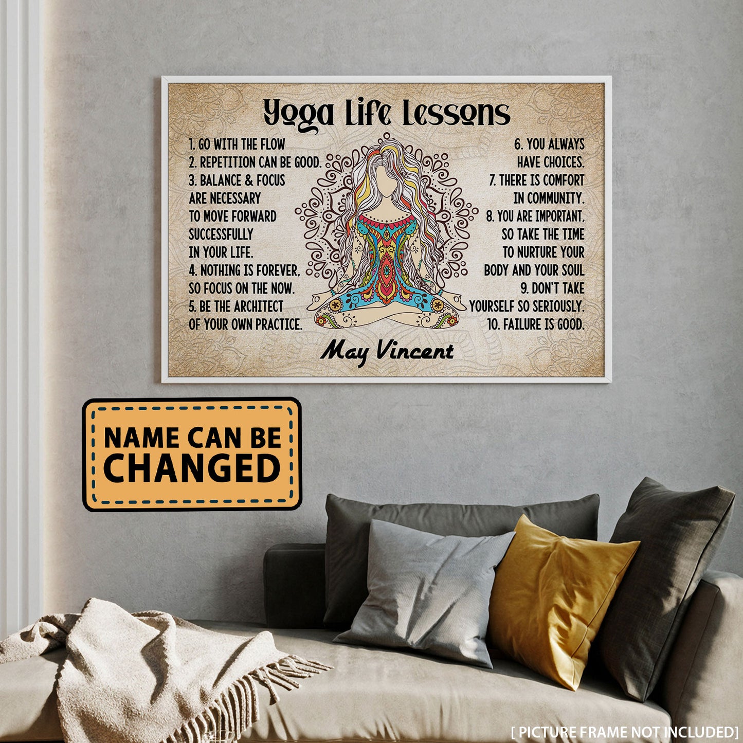 Yoga Life Lessons - Personalizedwitch Horizontal Poster  For Yoga Lovers