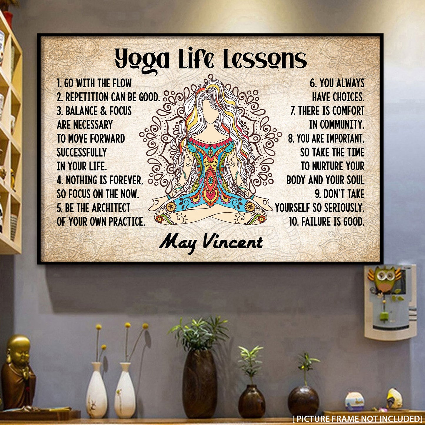 Yoga Life Lessons - Personalizedwitch Horizontal Poster  For Yoga Lovers