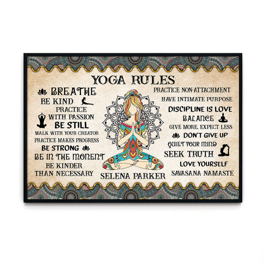 Yoga Rules - Personalizedwitch Horizontal Poster  For Yoga Lovers