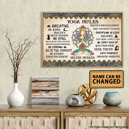 Yoga Rules - Personalizedwitch Horizontal Poster  For Yoga Lovers