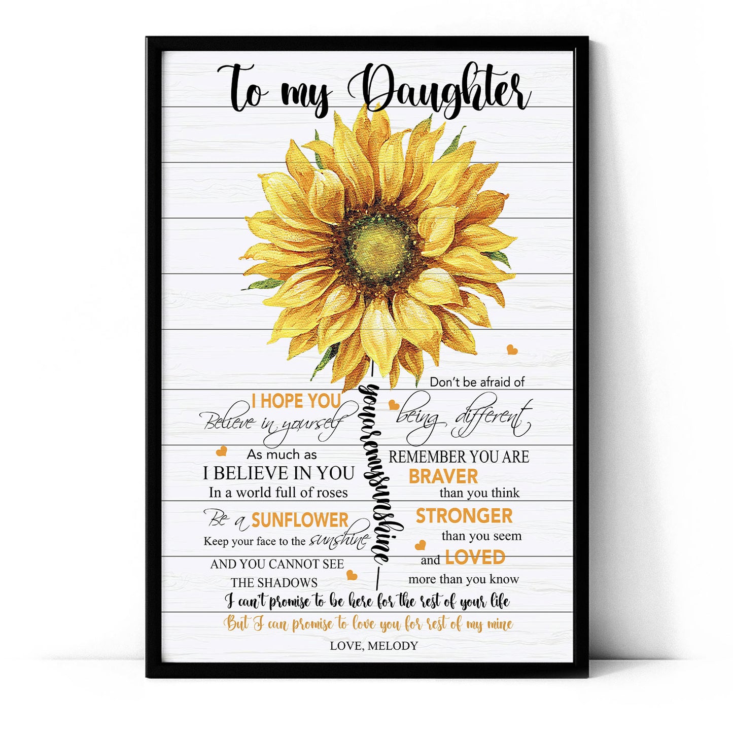 To My Daughter I Hope You Believe In Yourself Personalized Poster