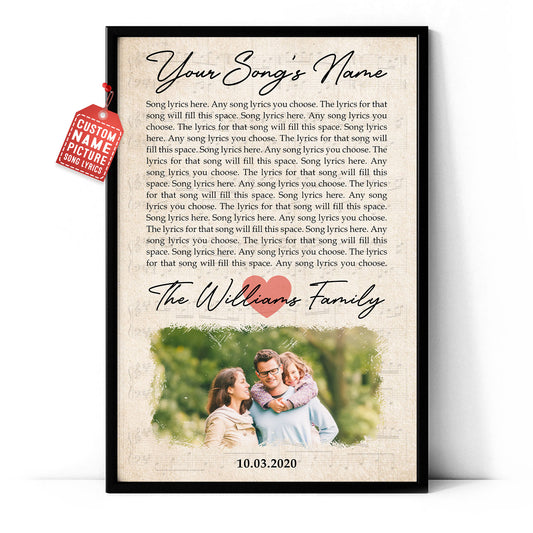 Song Lyrics Custom Your Photo Gift For Family Vertical Poster