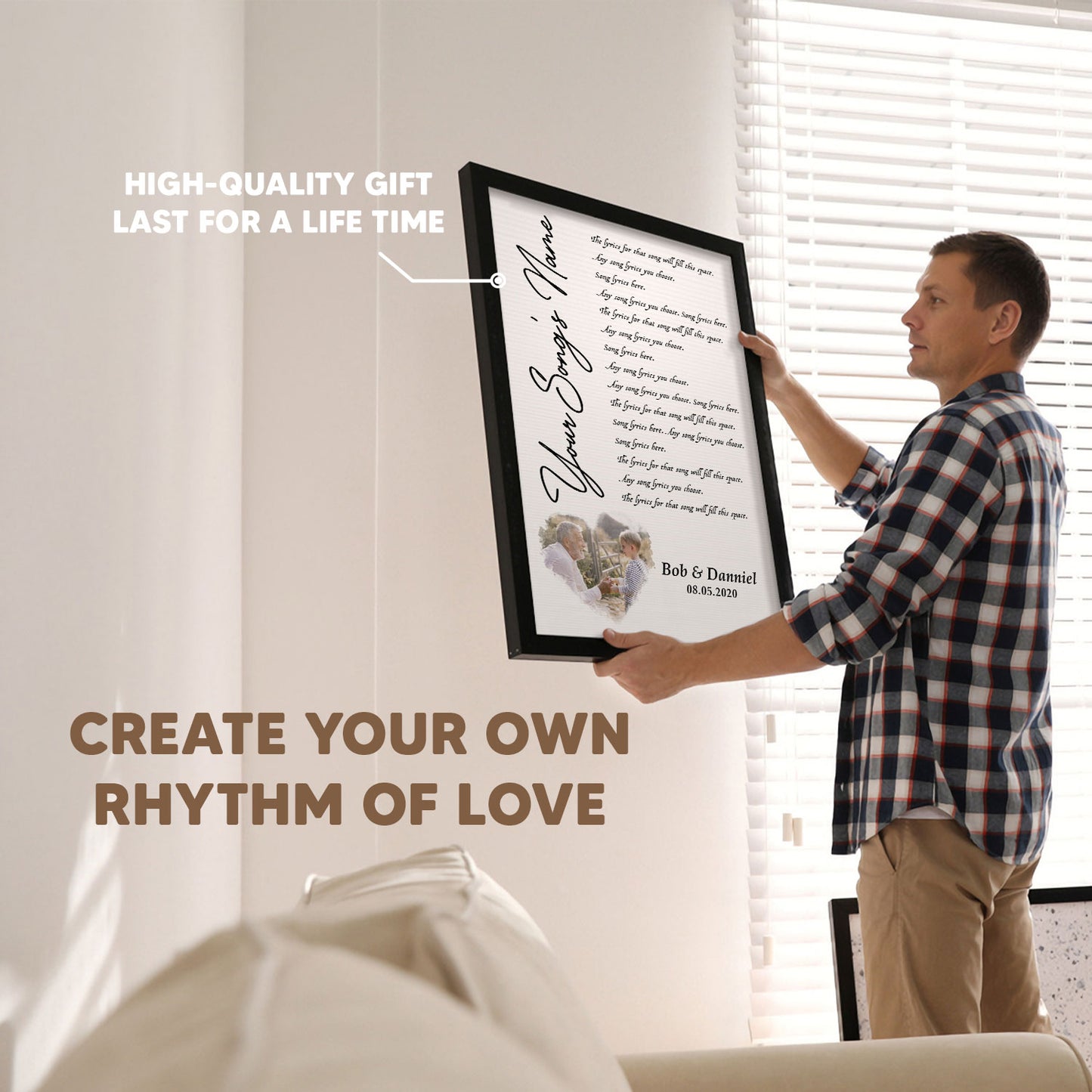 Song Lyrics Custom Image Gift For Grandpa Vertical Poster