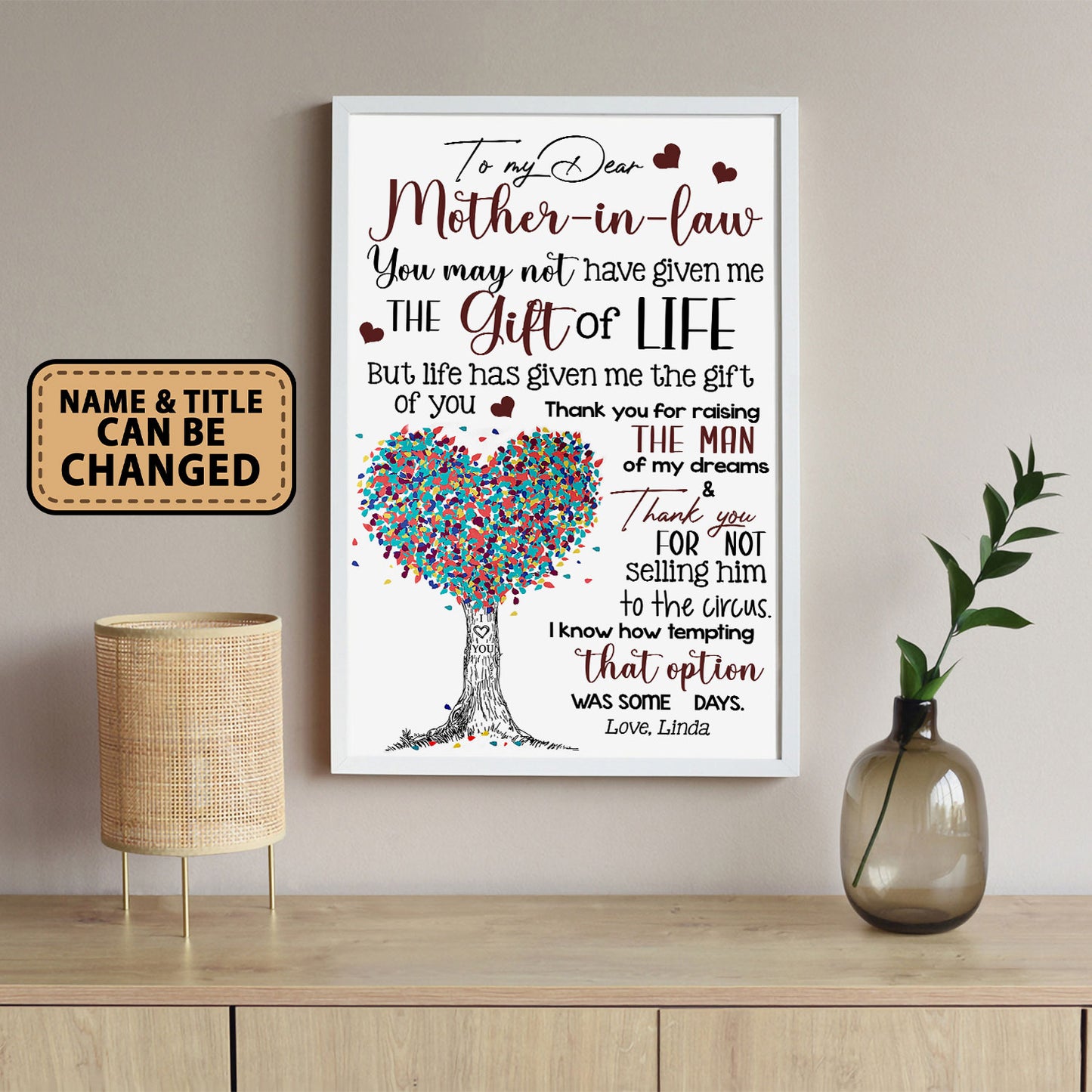 To My Dear Mother-in-law You May Not Have Given Me The Gift Of Life Poster