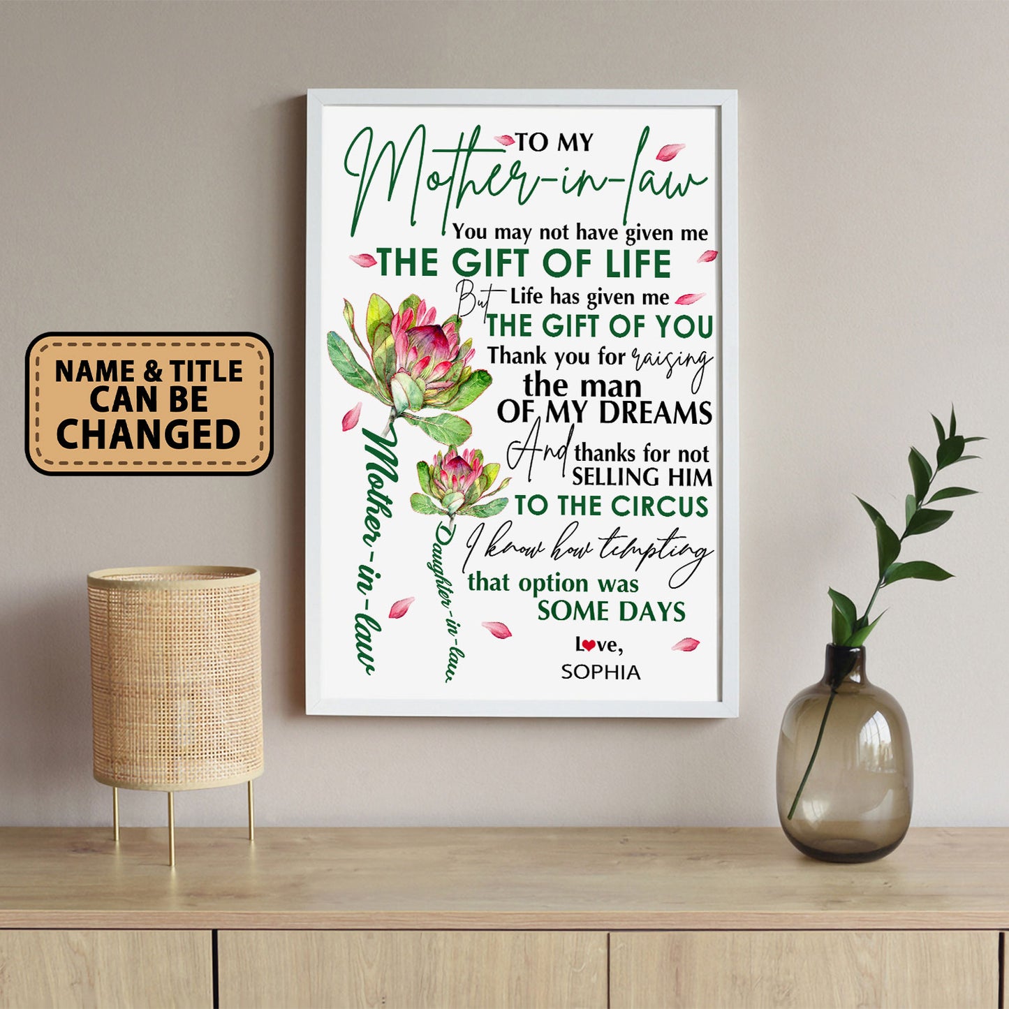 Mother In Law You May Not Have Given Me The Gift Of Life Personalized Poster