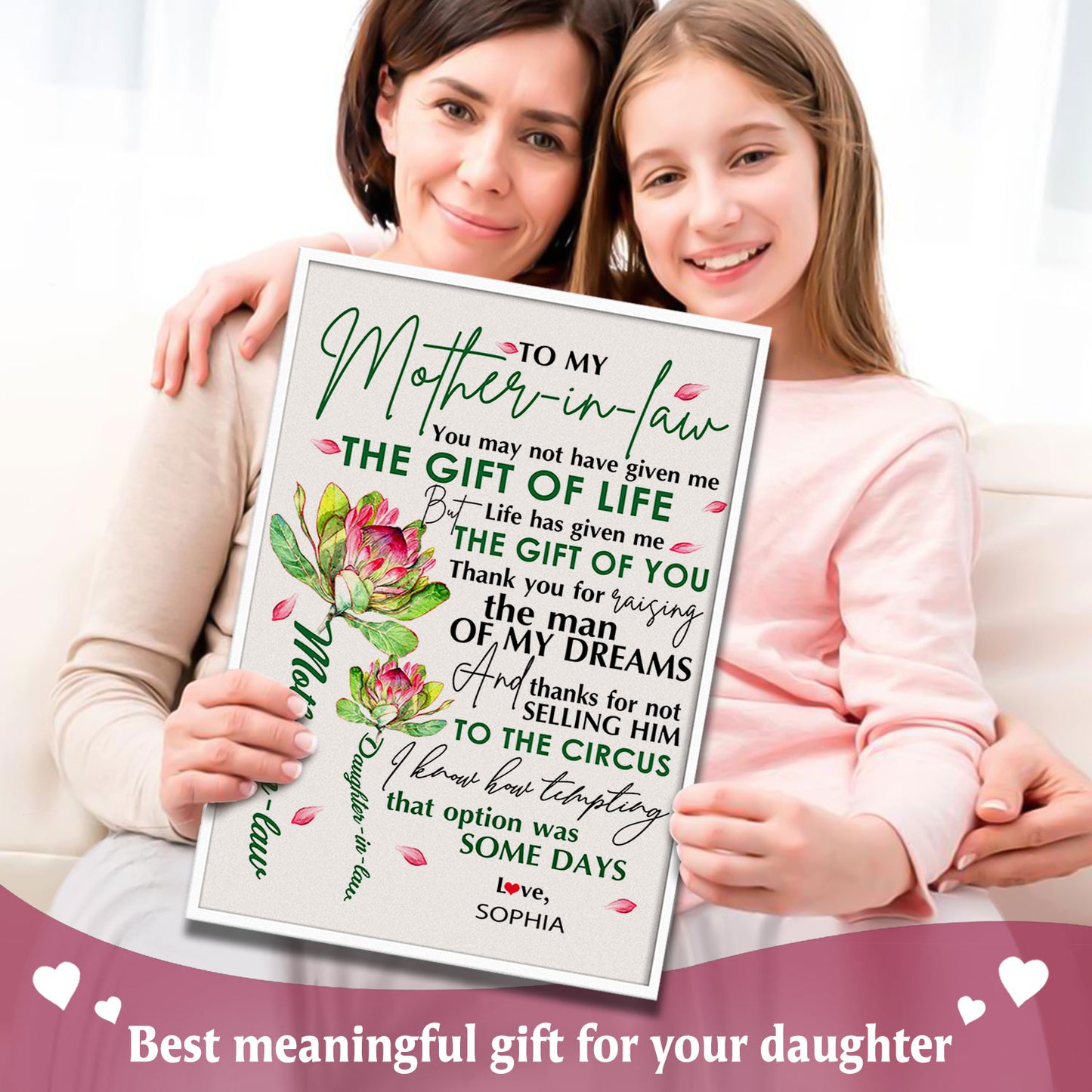 Mother In Law You May Not Have Given Me The Gift Of Life Personalized Poster