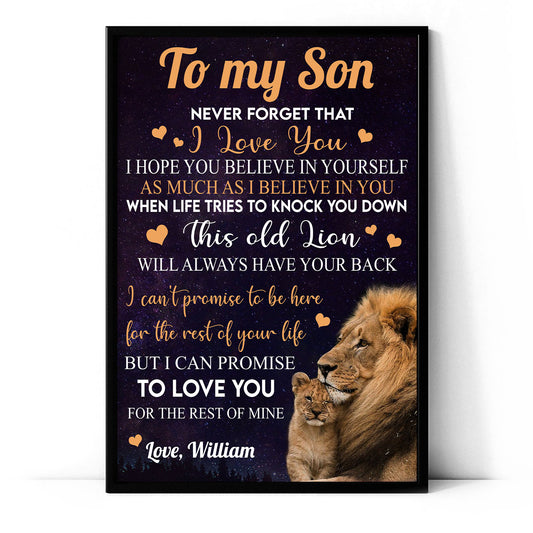 I Hope You Believe In Yourself Personalized Poster Gifts For Son From Dad
