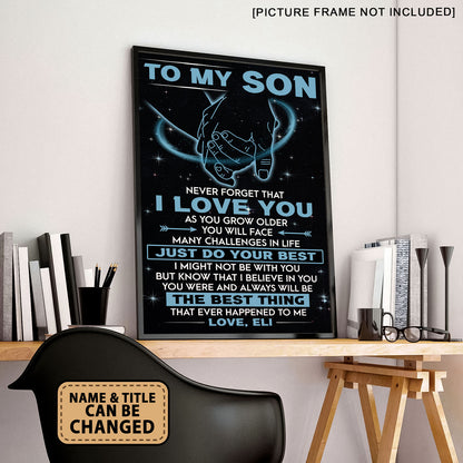 Hand To Hand Personalized Poster Gifts For Son From Dad
