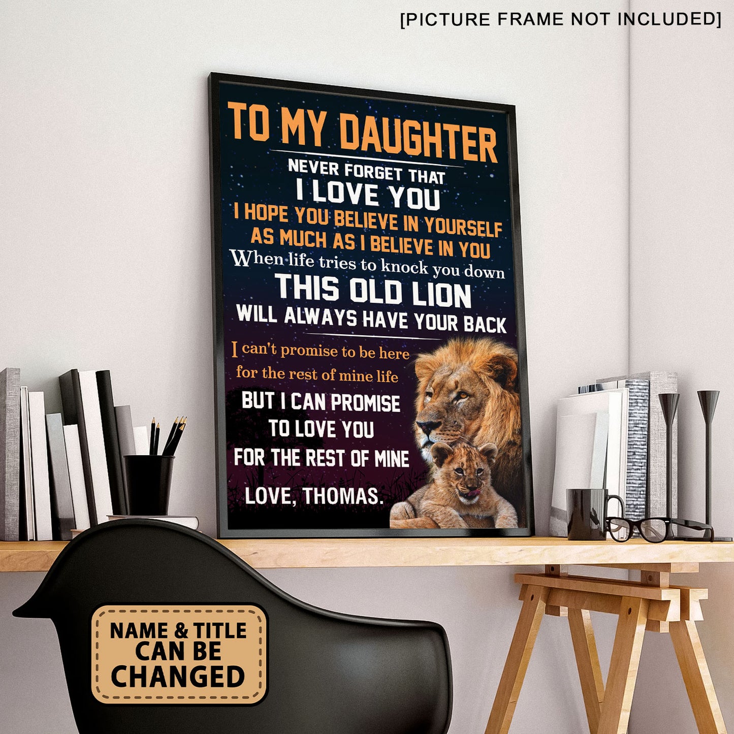 To My Daughter Never Forget That I Love You Lion Personalized Poster