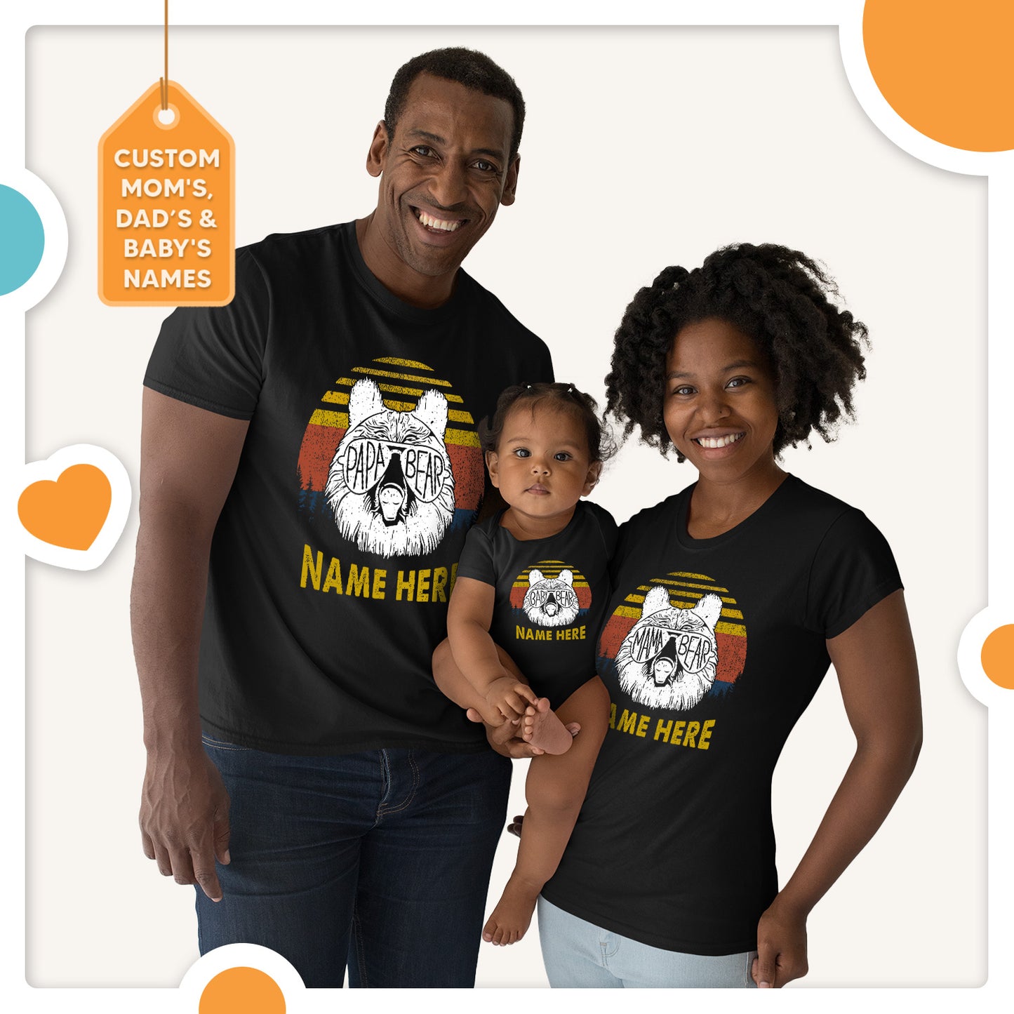 Bear Family New Parents And Baby Matching Family Shirts Set