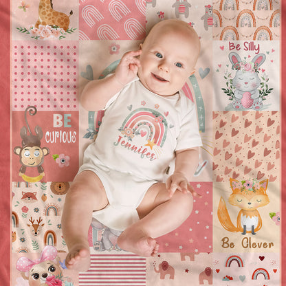 Animal Camouflage Personalized Baby Blanket