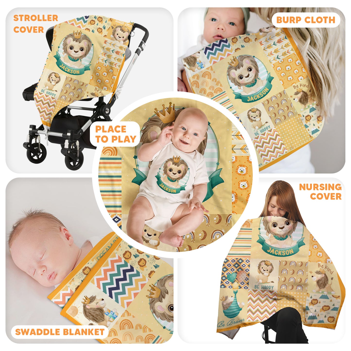 Lion Dream Big Little One Personalized Baby Blanket