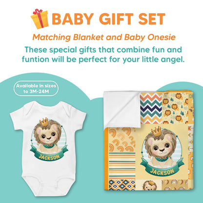 Lion Dream Big Little One Personalized Baby Blanket