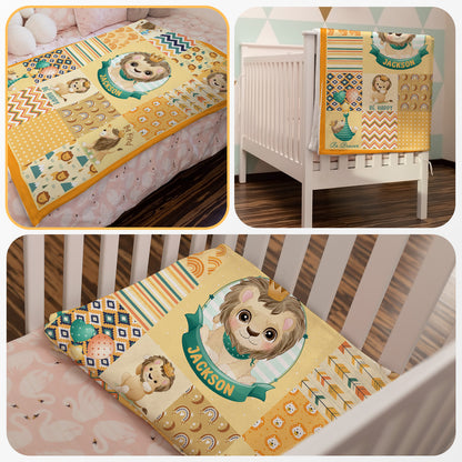 Lion Dream Big Little One Personalized Baby Blanket