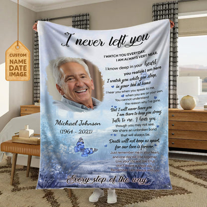 I Never Left You Blue Custom Image Fleece Blanket