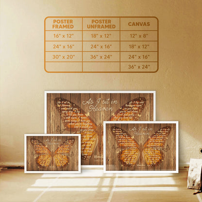 As I Sit In Heaven Butterfly Beauty Custom Print Art Wall With Date & Name