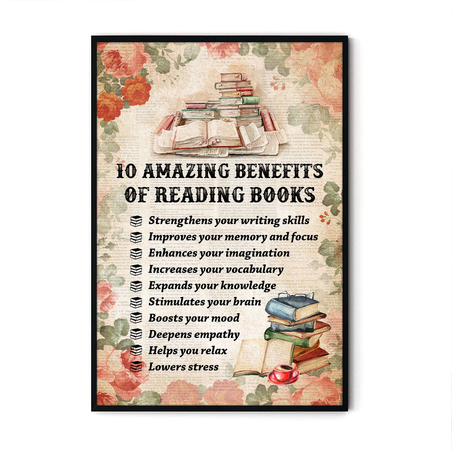 Book Benefits Of Reading Books - Personalizedwitch Poster For Bookworm