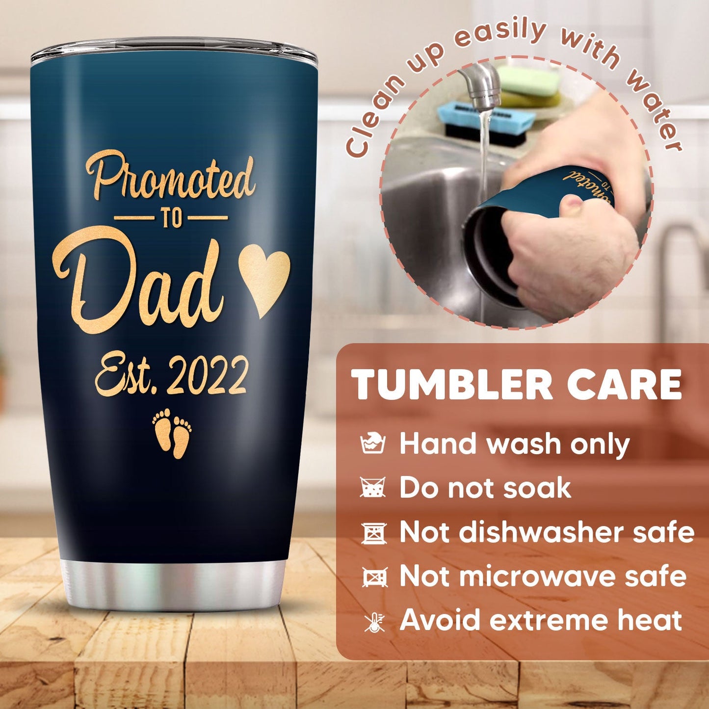 First Time Fathers Day Gifts Promoted To Dad 2022 20Oz Tumbler
