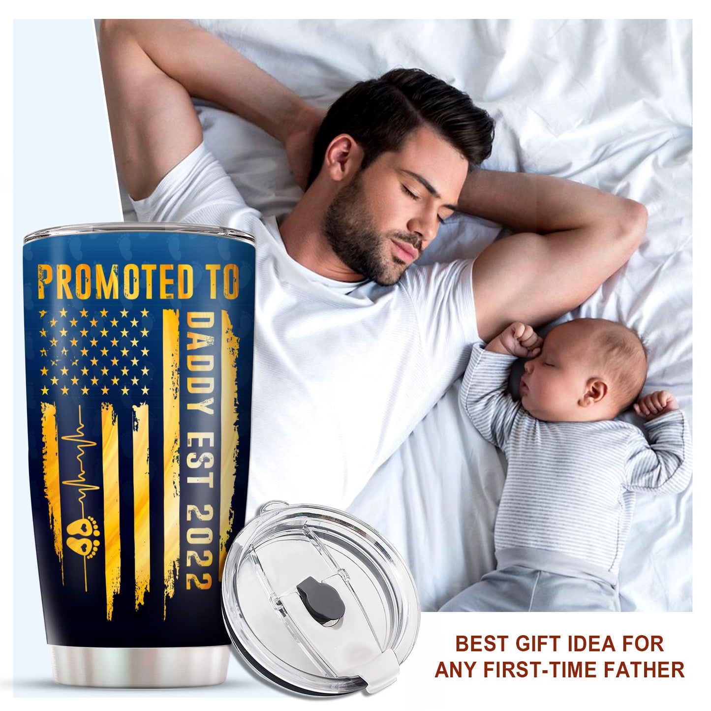 Father's Day Gift Ideas Promoted To Daddy 2022 20Oz Tumbler