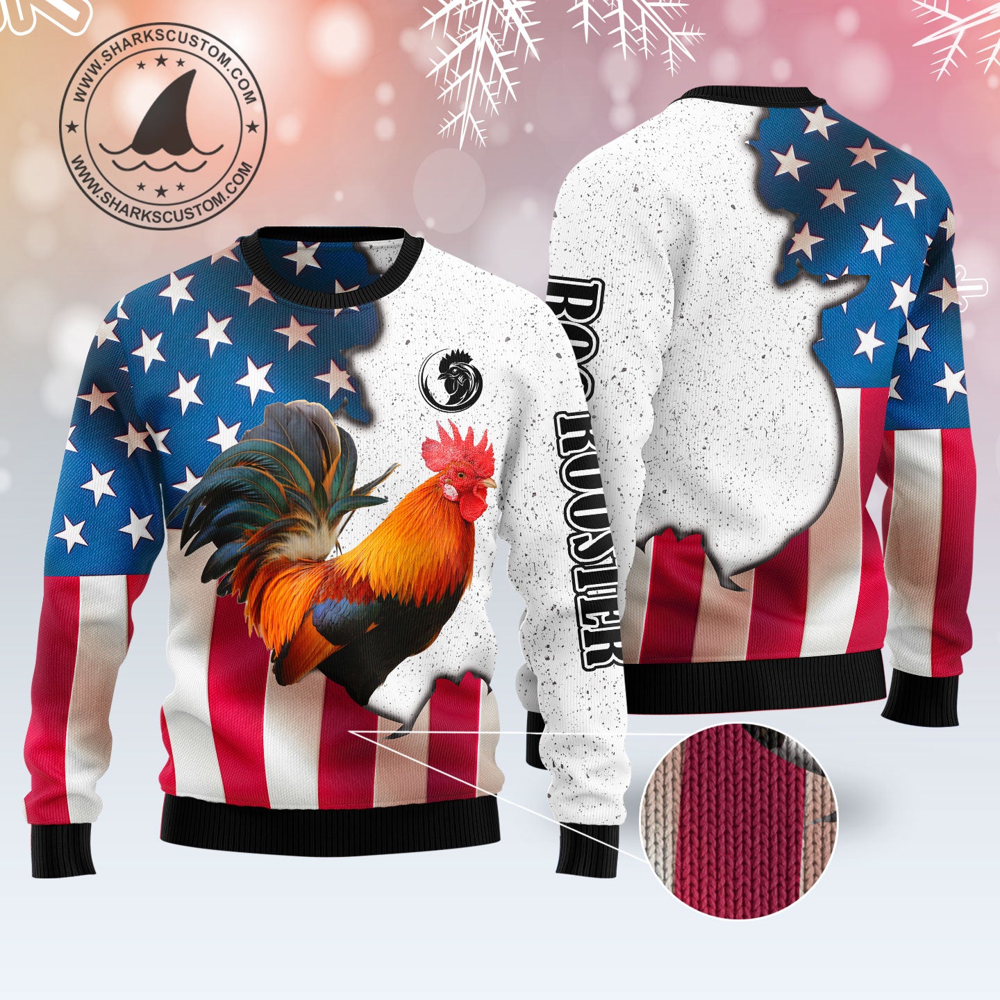 Rooster USA T1011 Ugly Christmas Sweater