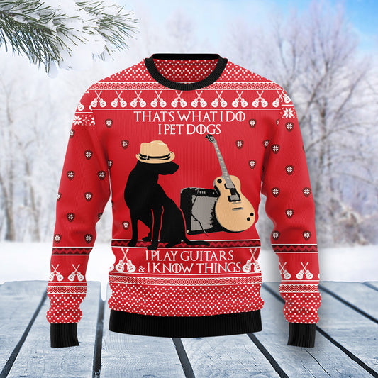 Dog Guitar Christmas T1011 Ugly Christmas Sweater