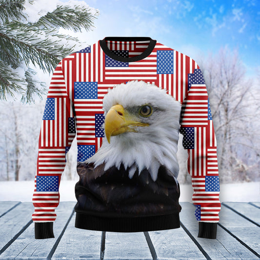 Eagle USA Flag T1310 Ugly Christmas Sweater