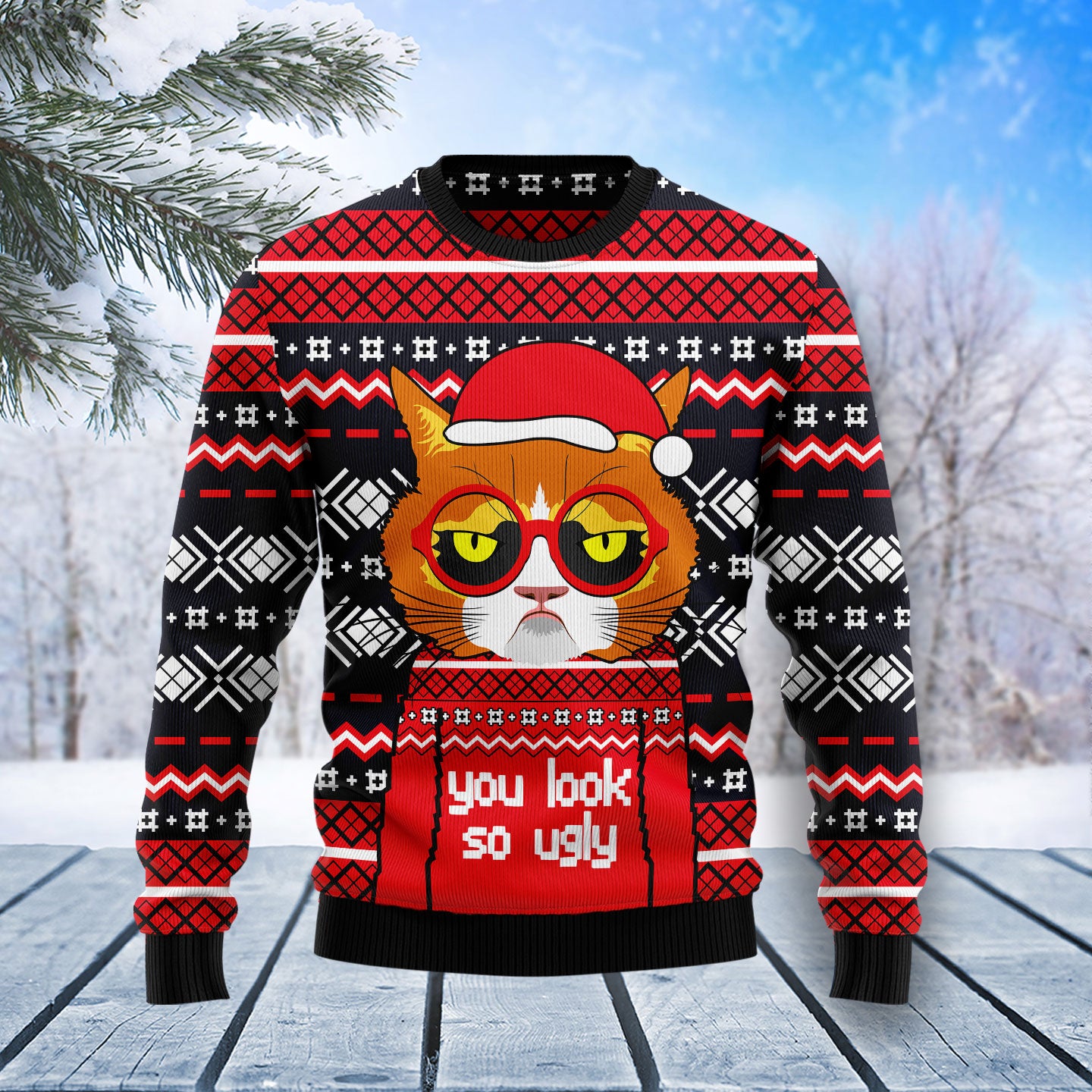 Grumpy Cat You Look So Ugly T1510 Ugly Christmas Sweater