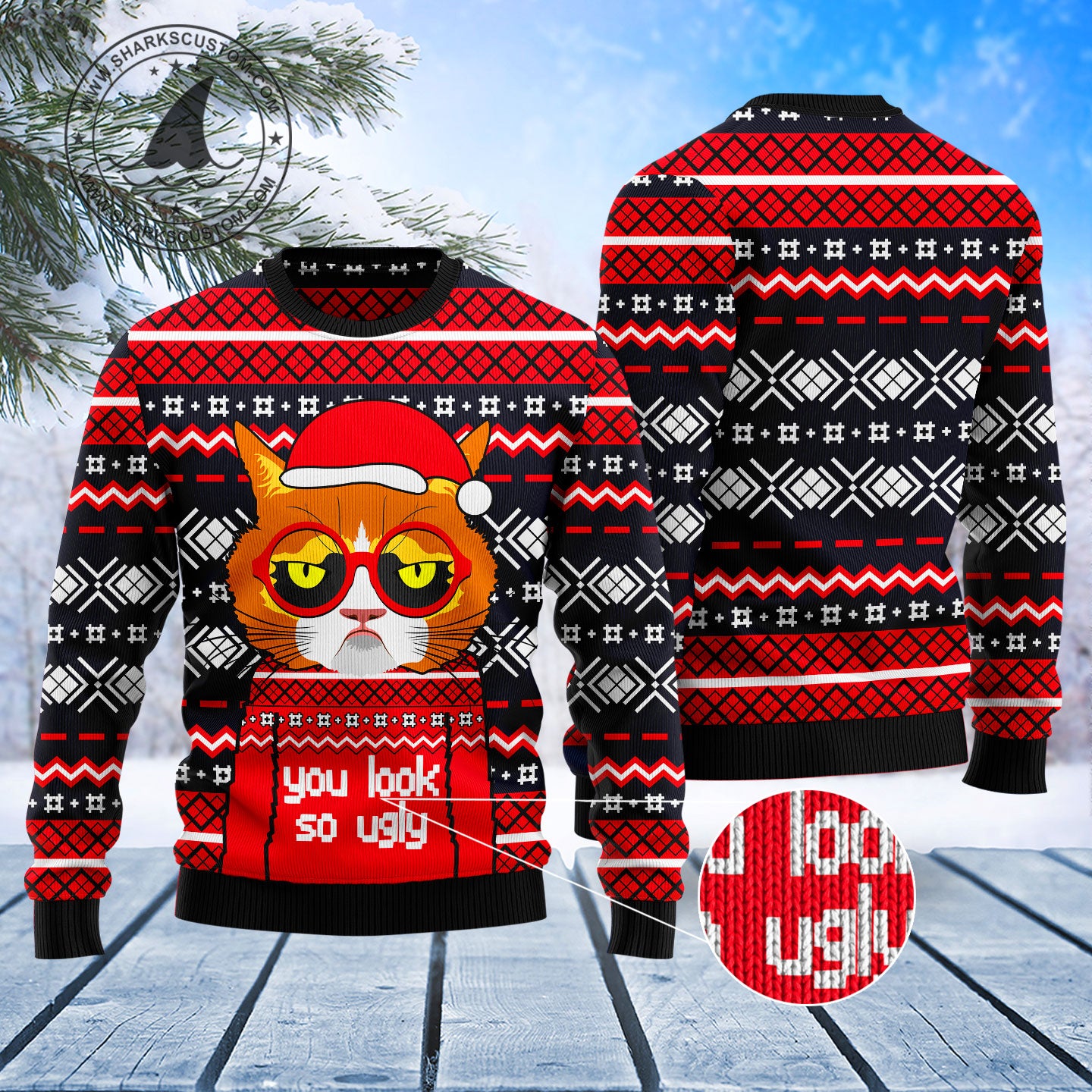 Grumpy Cat You Look So Ugly T1510 Ugly Christmas Sweater