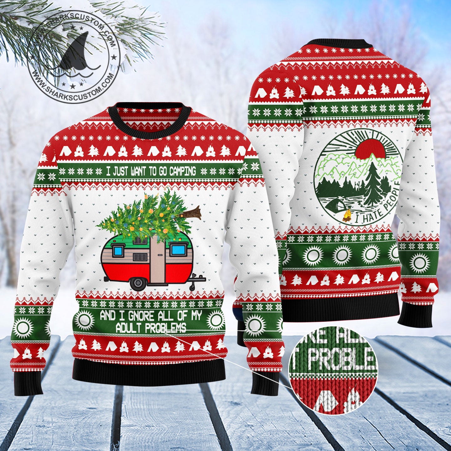 Camping Christmas T1711 Ugly Christmas Sweater