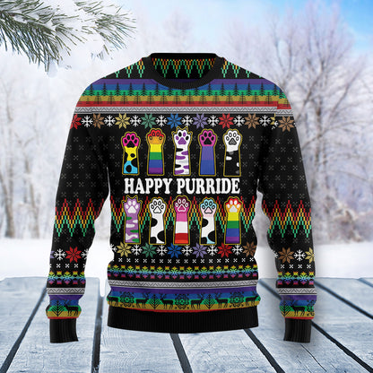 Cat LGBT Color T1711 Ugly Christmas Sweater