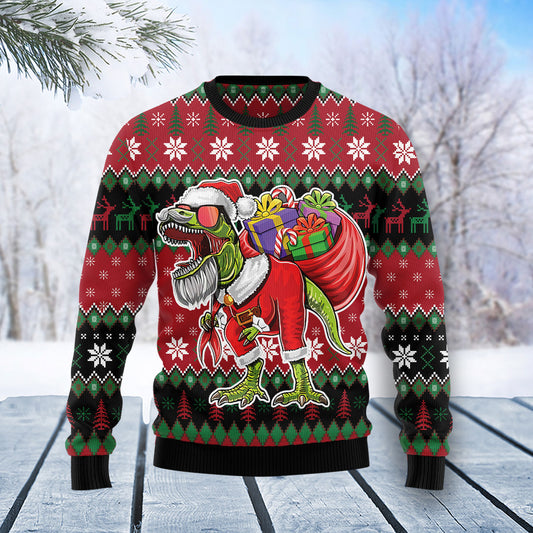 T-Rex Santa Christmas T1711 Ugly Christmas Sweater