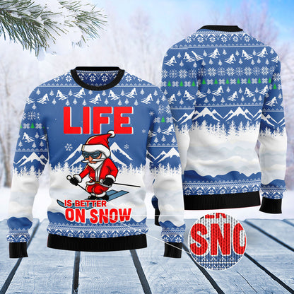 Skiing Life Is Better On Snow T1811 Ugly Christmas Sweater