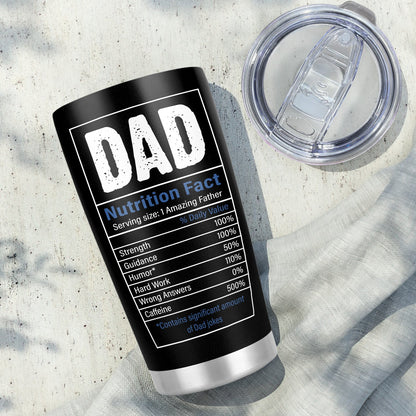 Best Dad Ever Dad Nutrition Fact Personalized 20Oz Tumbler