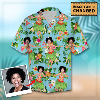 Custom Face Tropical Island Girl - Hawaiian Shirt Personalizedwitch