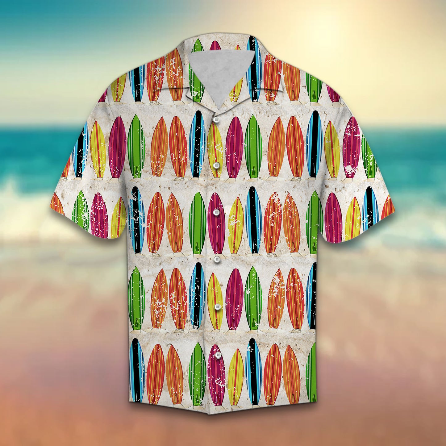 Vintage Surfboard Surfing Beach - Hawaiian Shirt Personalizedwitch
