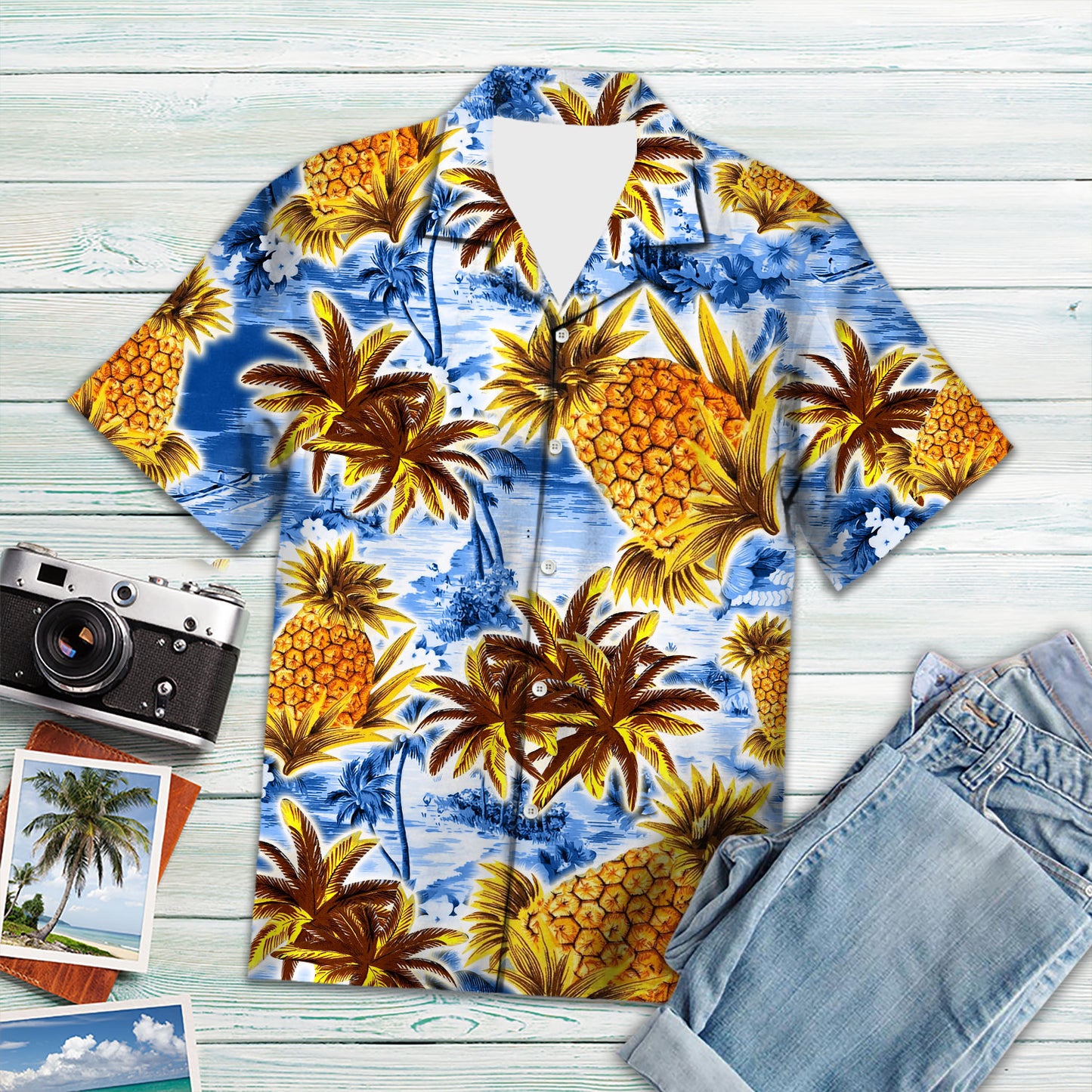 Vintage Pineapple Tropical Island - Hawaiian Shirt Personalizedwitch