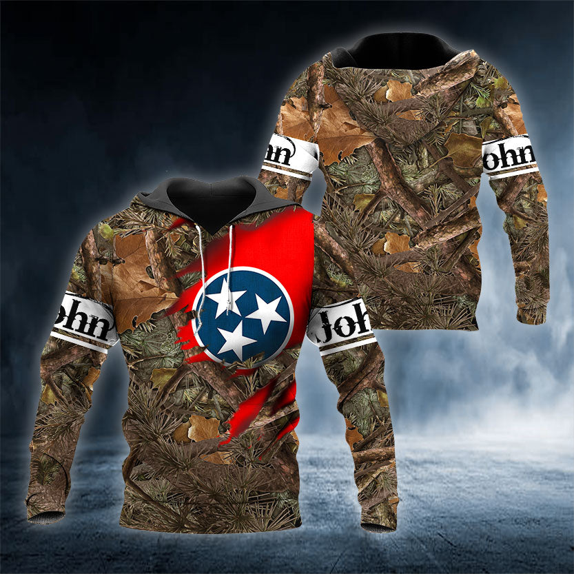 Custom Name Tennessee Oak Camo All Over Print 3D Hoodie