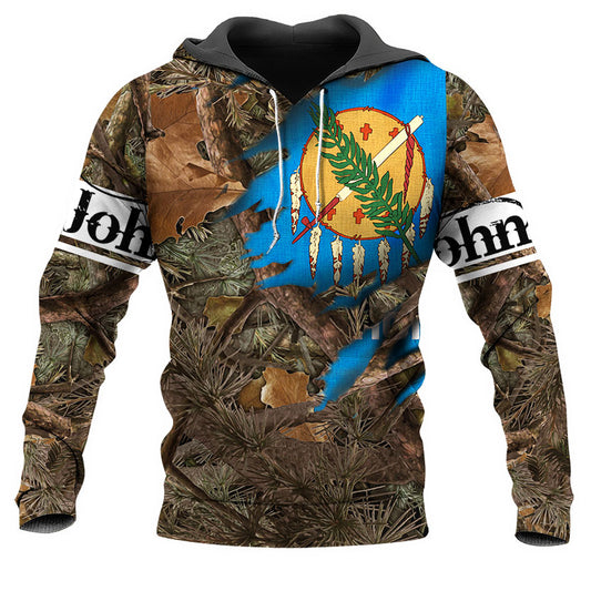 Custom Name Oklahoma Oak Camo All Over Print 3D Hoodie