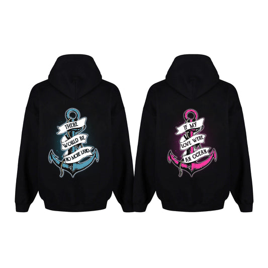 Romatic Anchor Couple Hoodies Valentine Gift Couple Matching Hoodie
